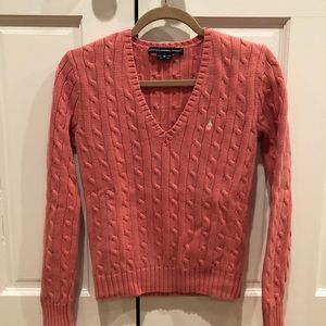 Pink Ralph Lauren cable sweater
